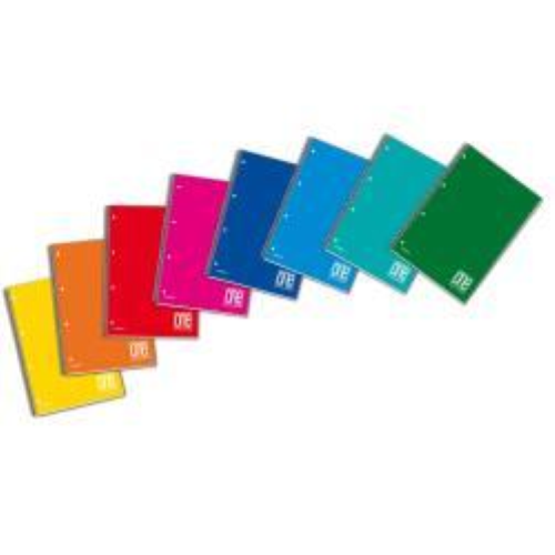 BLASETTI ONE COLOR QUADERNO SPIRALATO E FORATO 60 GR 210X297 mm 60 FOGLI SENZA RIGATURA COLORI ASSORTITI CONF 5 Pz.